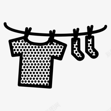洗衣晾衣绳可爱图标图标