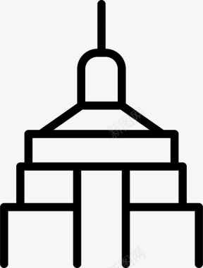 摩天大楼大厦帝国图标图标