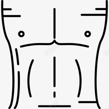 男性胸部人体部位黑色图标图标