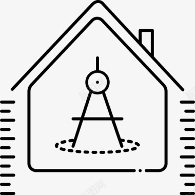 房屋计量物业房地产图标图标