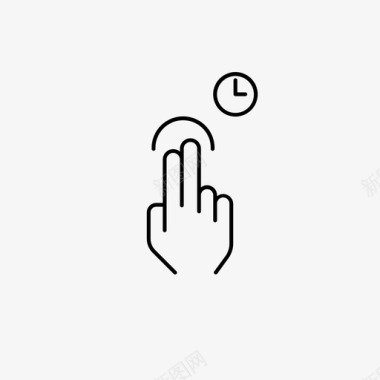两个手指长按手势手图标图标