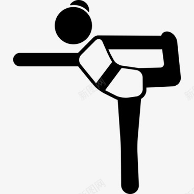 女人抱腿伸展手臂运动瑜伽图标图标