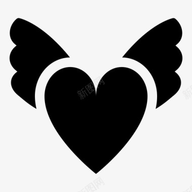 心的翅膀心天使的心在爱里图标图标