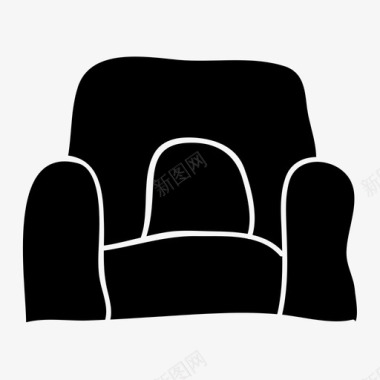 便利沙发公寓扶手椅图标图标
