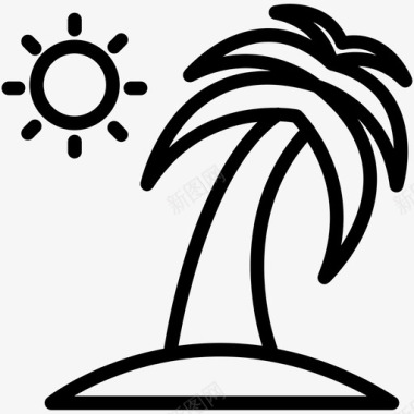 海滩椰树棕榈树图标图标