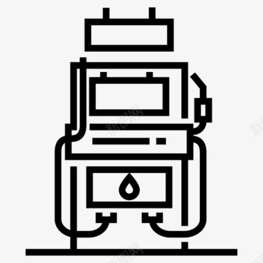 乡村加油站燃料气泵图标图标