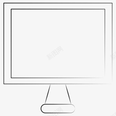 显示器电脑手绘业务管理图标图标
