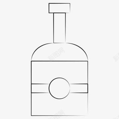 瓶子饮料手绘生日礼物图标图标
