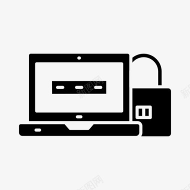 安全方面密码笔记本电脑锁图标图标