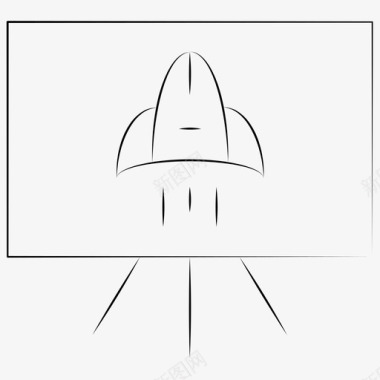 手绘商业海报创业板商业计划发射图标图标