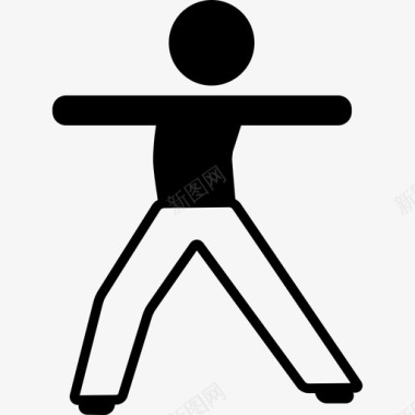 伸展男孩伸展身体运动瑜伽图标图标