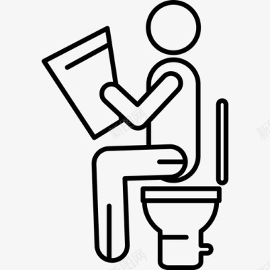 洗手间的男人行为超薄图标图标