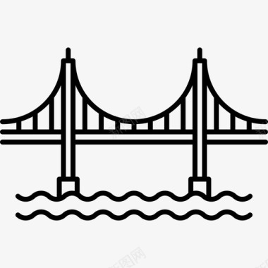金门大桥纪念碑旅游图标图标
