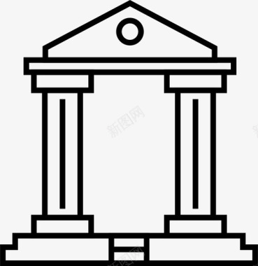 希腊建筑古董希腊图标图标