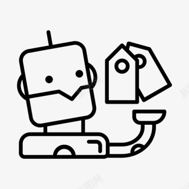 标记人工智能机器人数据标签图标图标