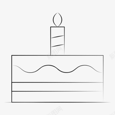 生日蛋糕生日派手绘生日蛋糕图标图标