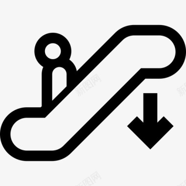 楼梯的标志下行电梯楼下电动图标图标
