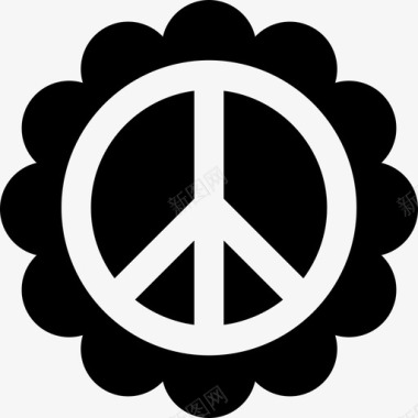 和平之花形状和平与爱图标图标