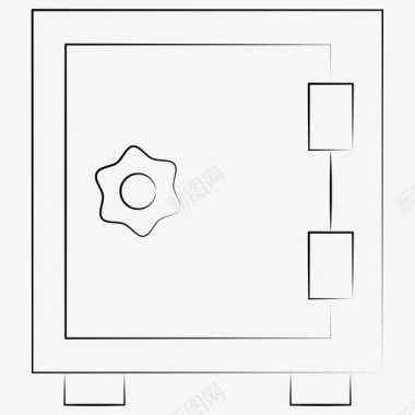 银行办理银行金库手绘业务管理图标图标