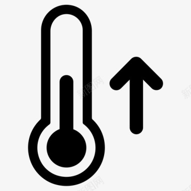 天气温度温度计上升图标图标