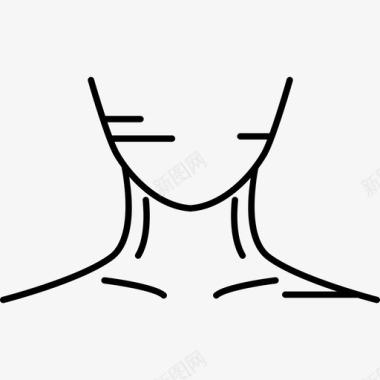 黑色背景人体颈部人体部位黑色图标图标