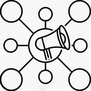储水式病毒式营销广告扩音器图标图标
