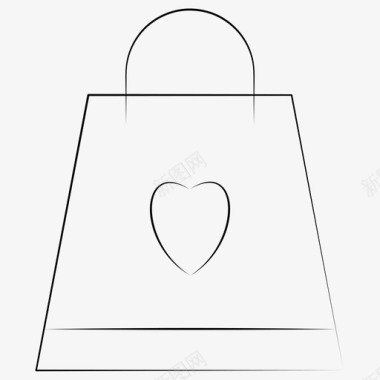 礼品袋爱情手绘生日礼物图标图标