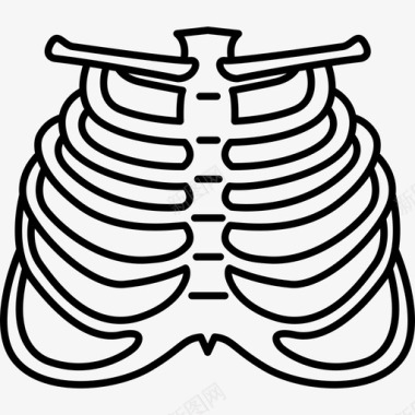 人体肝脏人体肋骨人体部位黑色图标图标