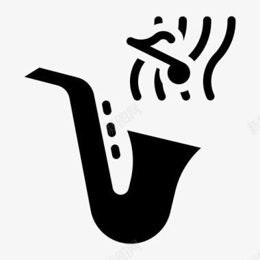 乐器演奏家乐队手萨克斯管图标图标