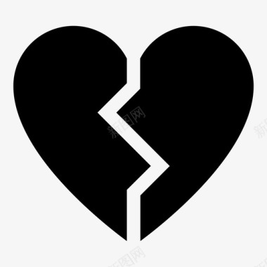 伤害心破碎的心不喜欢图标图标