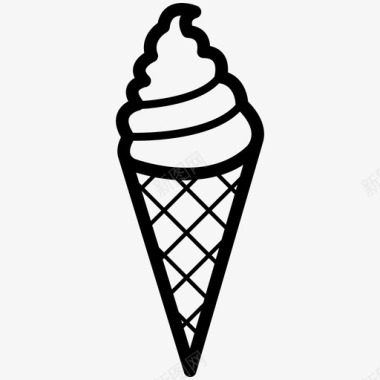 冰淇淋筒冰淇淋夏季图标图标
