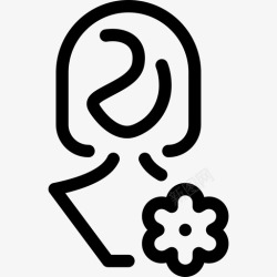 女士们有花的女人女士们直系的图标高清图片