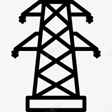 能源电杆电力铁塔图标图标