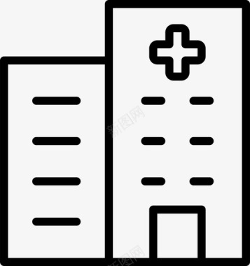 矢量医院大楼医院大楼诊所图标图标