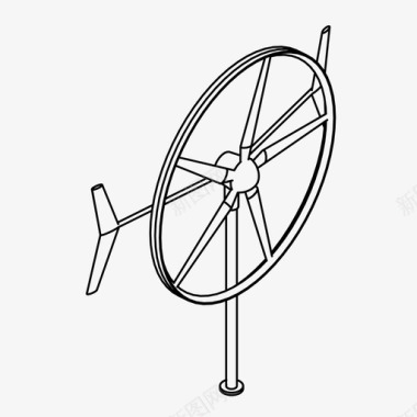 能源生态风力涡轮机生态电力图标图标