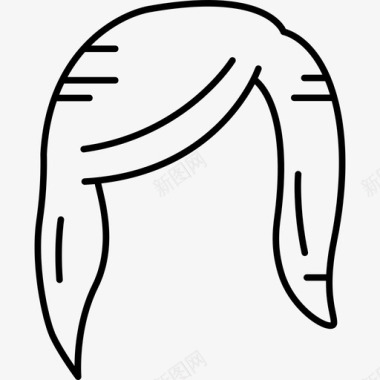 女性头发人体部位黑色图标图标