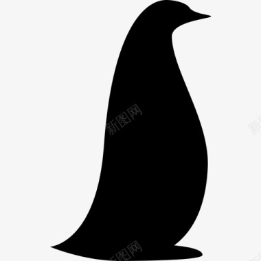 企鹅面朝右动物动物的轮廓图标图标