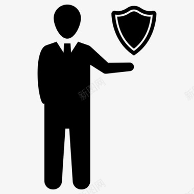 公共标识安全商业保护保险安全图标图标