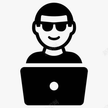 自由剪贴画笑脸自由职业者电脑数码游牧民图标图标