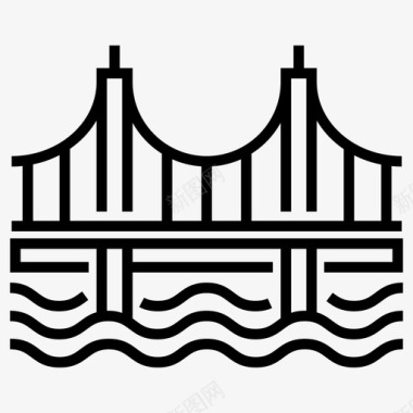 桥梁桥梁拱门建筑图标图标