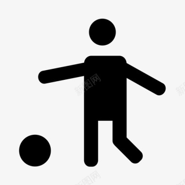 足球运动员比赛足球图标图标