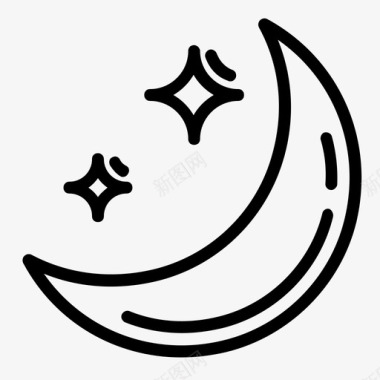 月亮星闪闪发光穆巴拉克图标图标