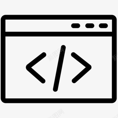 编码开发人员浏览器代码图标图标