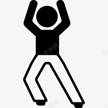 伸展男孩站起来伸展腿运动瑜伽图标图标