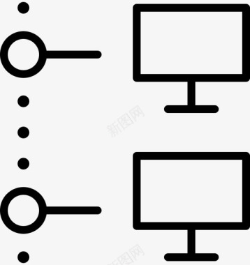 季节性树计算机网络脱机图标图标