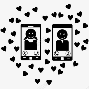 手机腾讯视频应用谈恋爱打电话约会应用图标图标