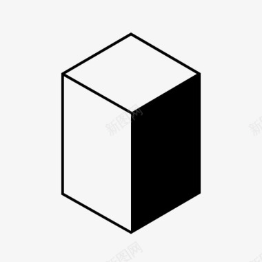 长方体3d黑色图标图标