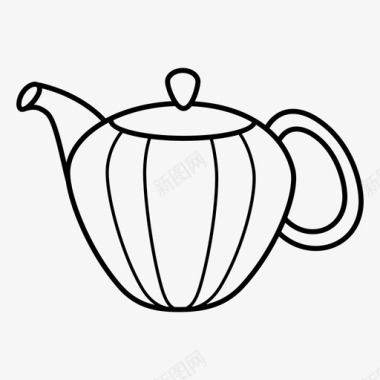 茶壶冲茶水壶图标图标