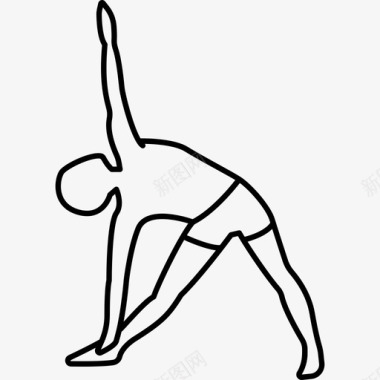 伸展男人伸展四肢运动瑜伽和普拉提图标图标