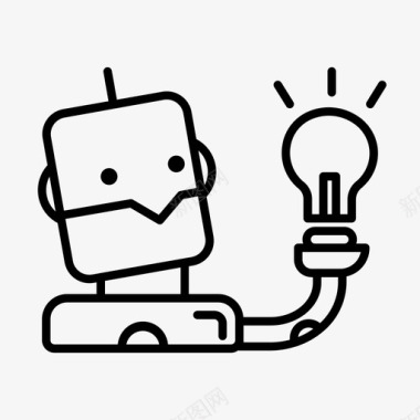 智能机器人人工智能灯泡图标图标